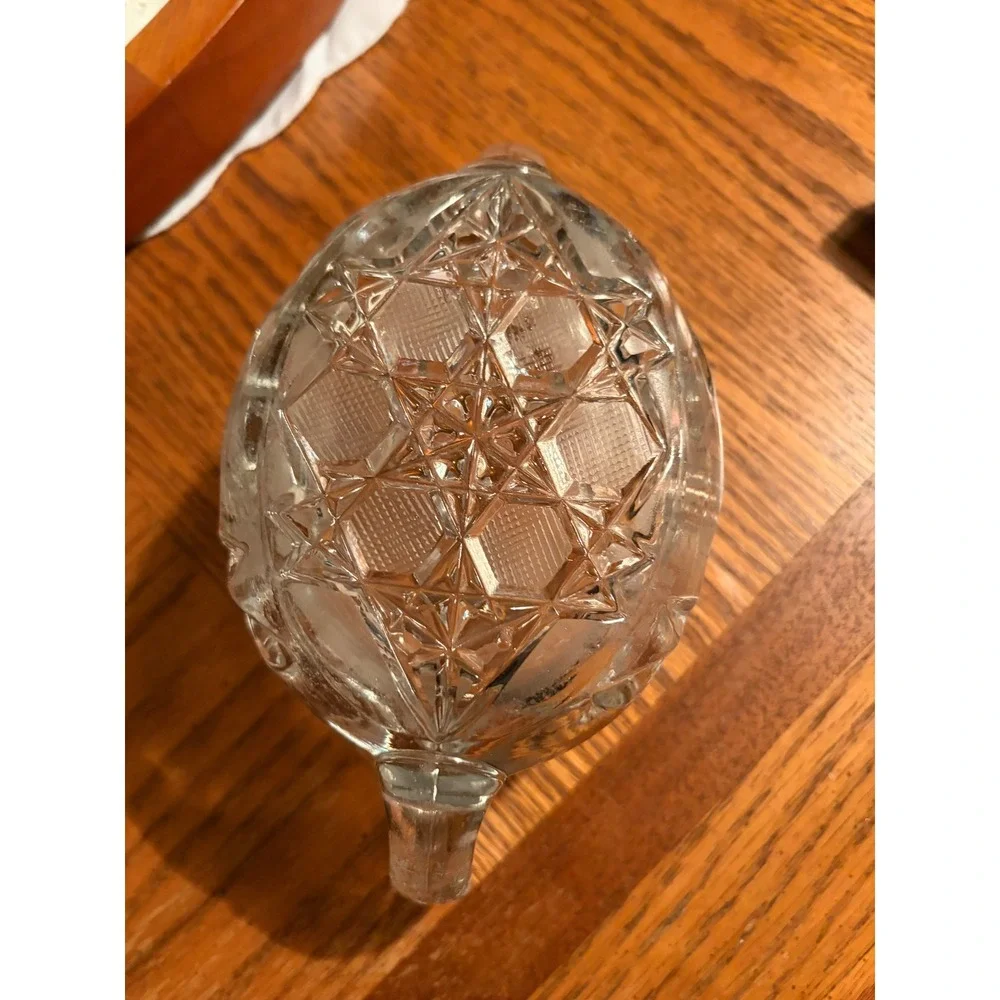 ABP  Floral Pressed Glass Creamer and Sugar Bowl Set